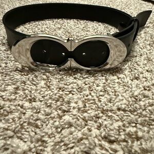 Coach Black Belt with Silver Buckle